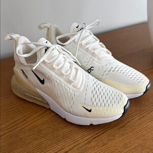 Nike Air Max 270 White and Cream Sneakers